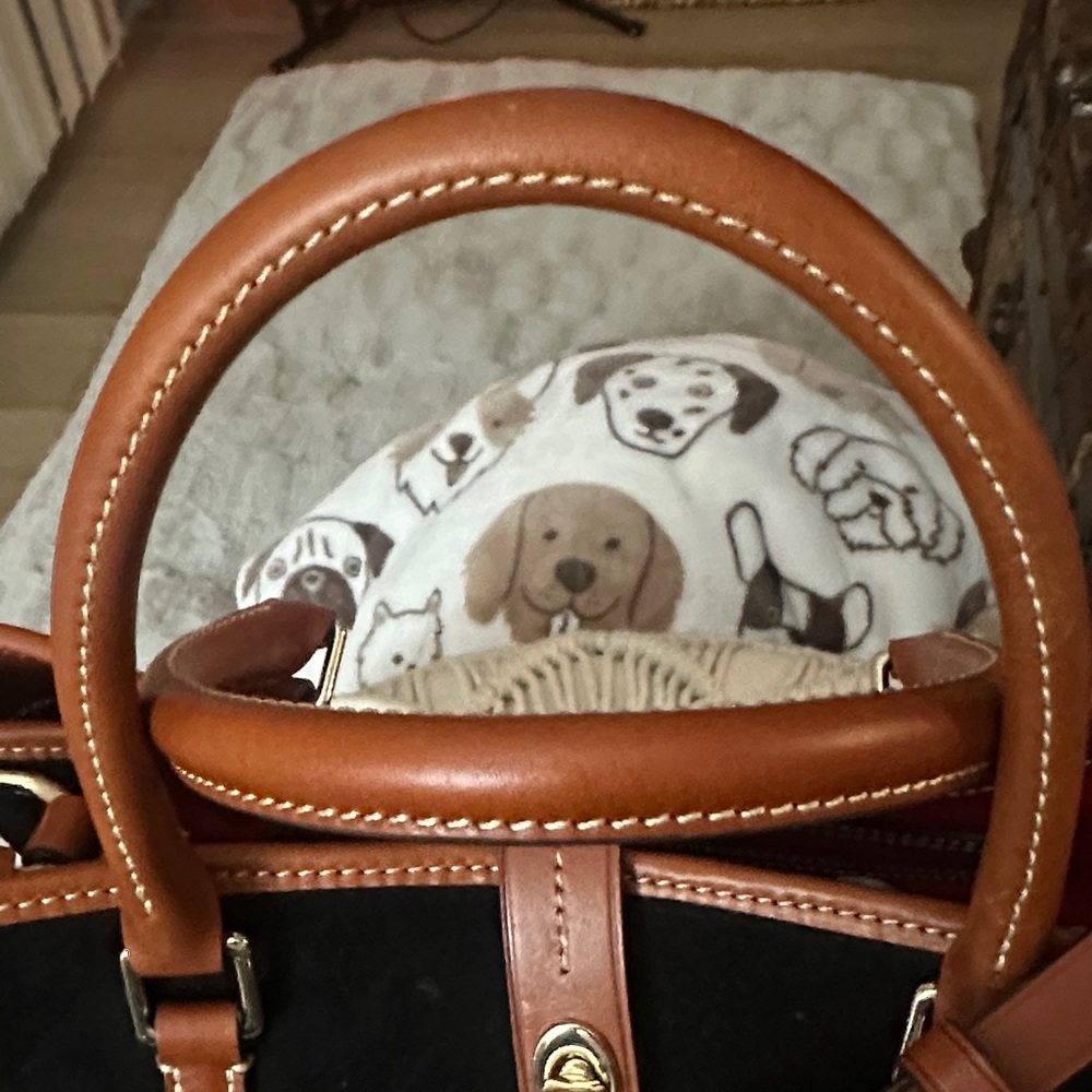 Dooney & Bourke Black and Tan Satchel - image 3